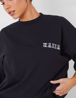 Kaiia Logo Oversized T-shirt in Black