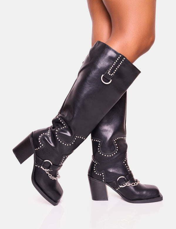 Mid heel store long boots