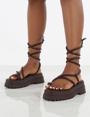 Amber x Public Desire Origin WF Chocolate Chunky Sole Sandal