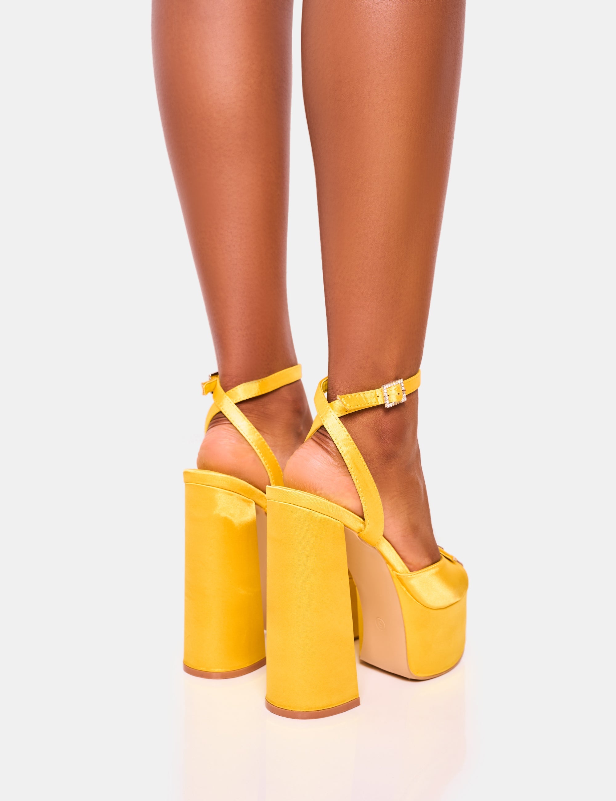 Yellow chunky hot sale platform heels