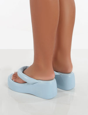 Song Blue Padded Toepost Flatform Sandal