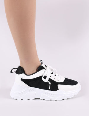 Bills Chunky Trainers in Black and White