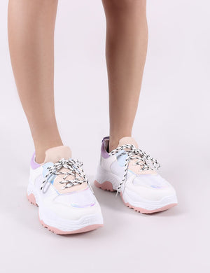 Boe Chunky Trainers in White and Purple