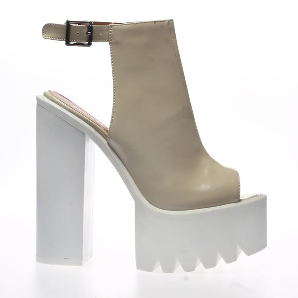 MEILANYA White Chunky Platform Block High Heels Size 38 US 7.5 | eBay