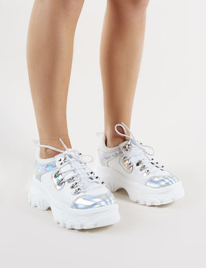 Funk Chunky Trainers in White and Silver