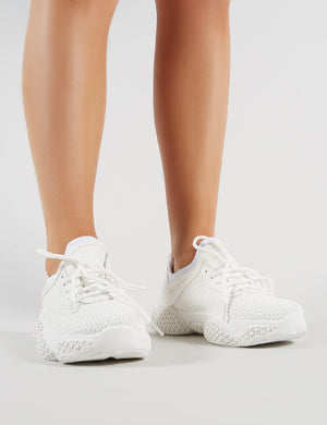 Blur Chunky Mesh Trainers in White