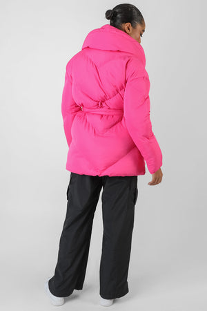 Belted Pink Puffer Pink