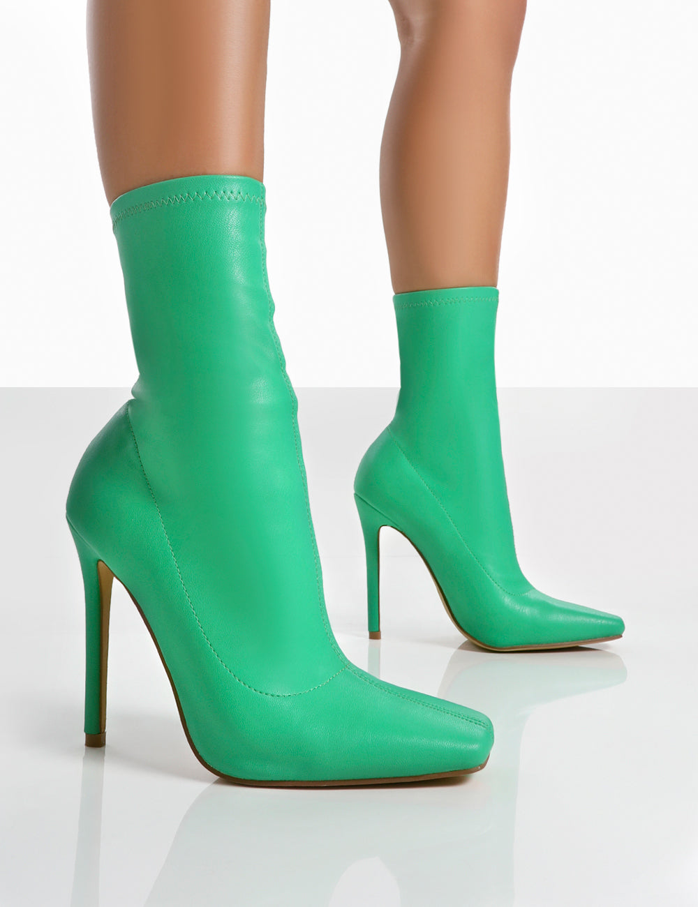 Green satin shops boots