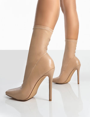 Nude heeled ankle clearance boots