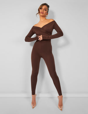WANNABE Bodycon Jumpsuit - Black Long Sleeves / S