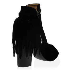 Amira Ankle Boots in Black Faux Suede