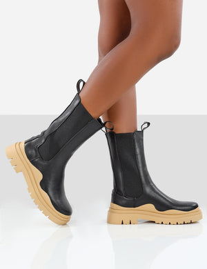 Oakley Black and Butter Chunky Sole Ankle Boots